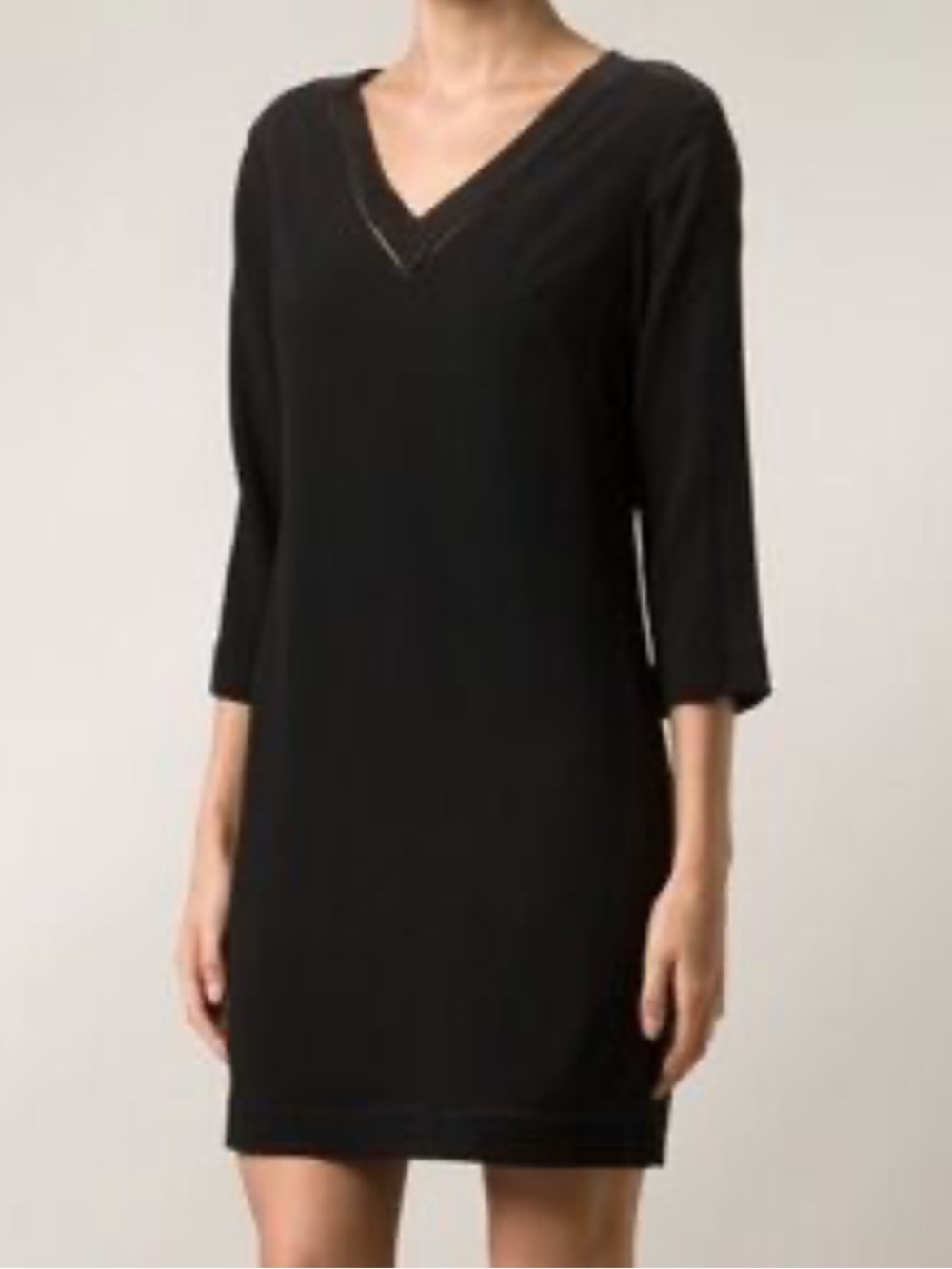 Rag & Bone Black Three-Quarter Sleeve Shift Dress